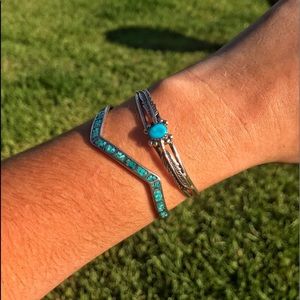 Turquoise inlay cuff- LEFT ONE